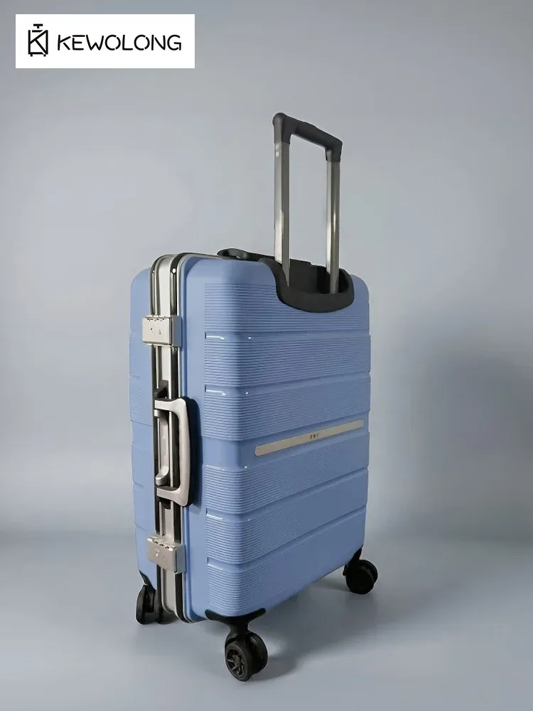 valise rigide à roulettes en pp, bagage cabine de grande capacité avec serrure et 4 roues, trolley de voyage léger et durable