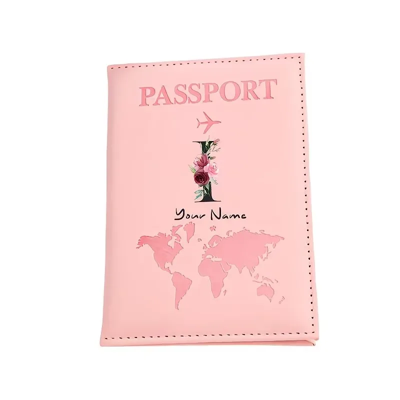 étui de passeport personnalisé, cadeau de voyage personnalisé avec nom/texte pour hommes, femmes, voyageurs - portefeuille porte-passeport léger et à fermeture ouverte
