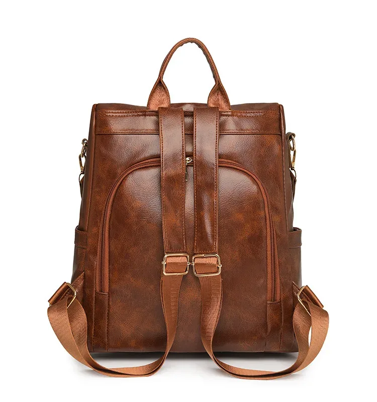 femmes sac à dos sac à main en cuir pu antivol sac à bandoulière décontracté mode dames sacoche sacs