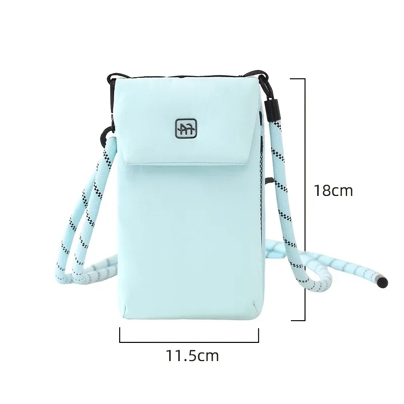 sac à bandoulière pour téléphone portable en nylon, pochette verticale avec poche zippée, portefeuille pour passeport, sac de rangement quotidien pour petits objets