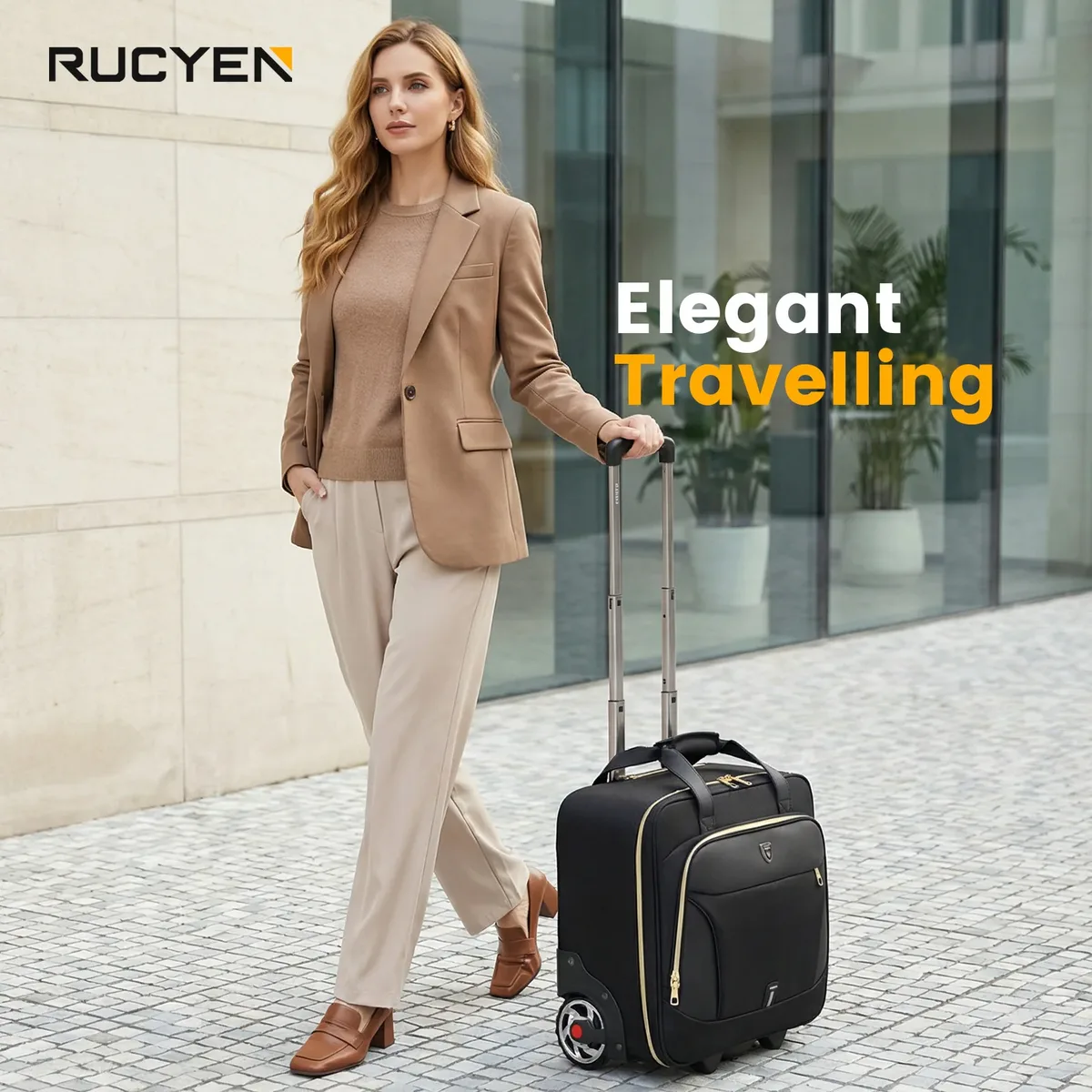porte-documents roulant de 18 pouces, mallette pour ordinateur portable de grande capacité, sac à bagages à roulettes adapté aux voyages d'affaires et au travail, étanche