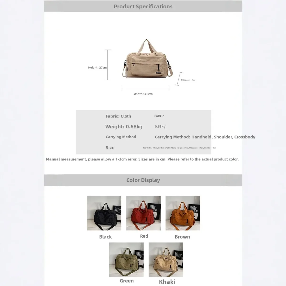 sac de sport de voyage imperméable grande capacité pour homme, avec séparation humide/sec, sac de fitness portable pour les courts séjours et les voyages d'affaires