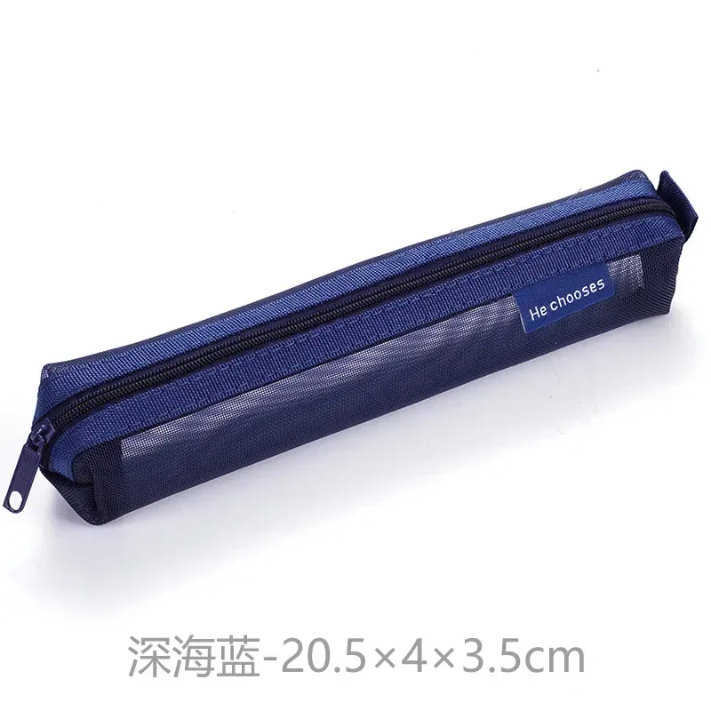 mech – trousse de rangement pour pinceaux longs, 1 pièce, trousse de maquillage pour femmes et filles, trousse à cosmétiques transparente à fermeture éclair, trousse à crayons simple pour étudiants