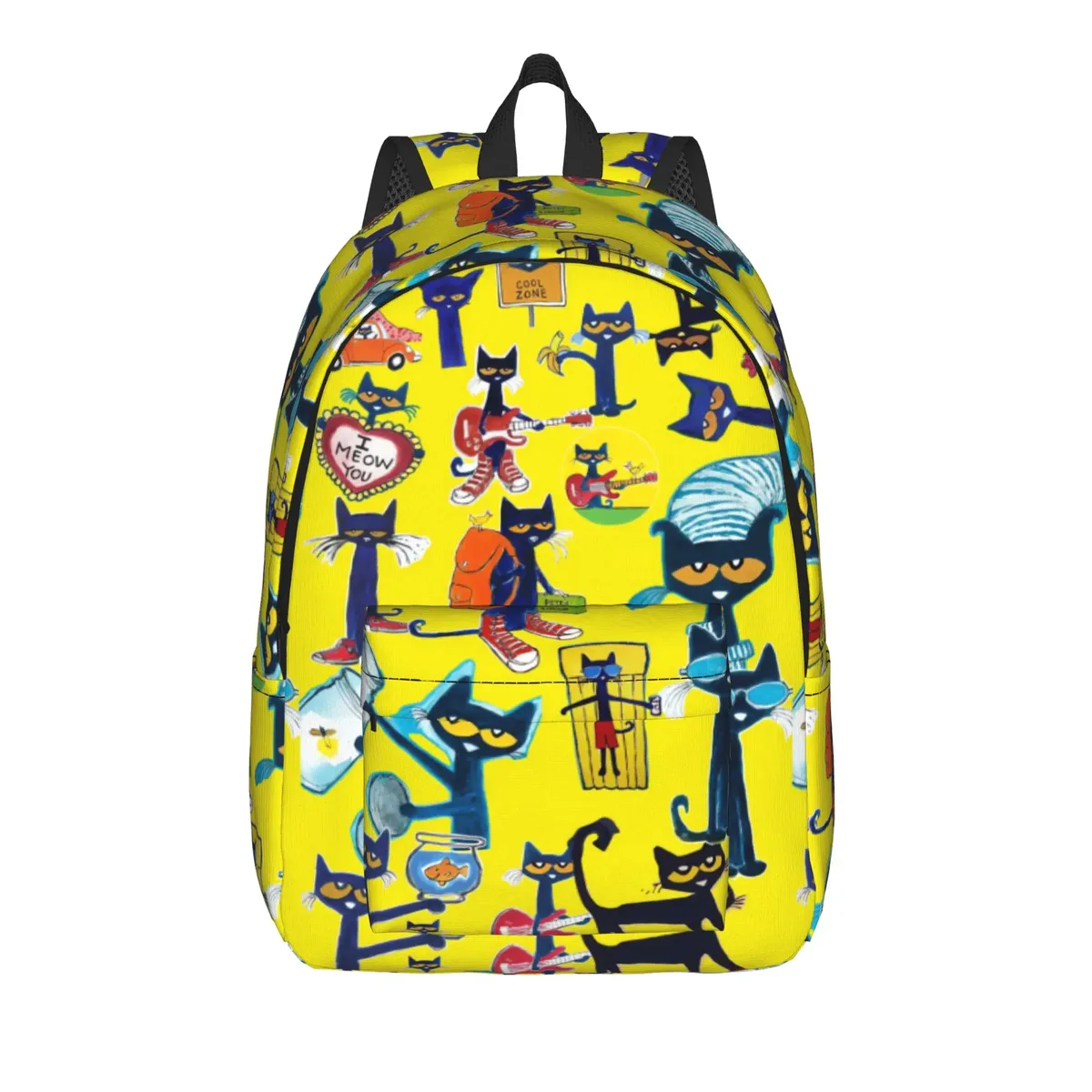 sac à dos pete le chat et ses chaussures blanches, sacs à dos d'entraînement unisexes en polyester, légers et élégants, sacs à dos pour lycée