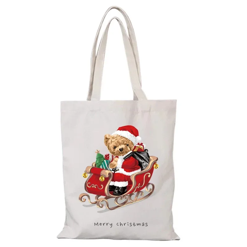 dessin animé ours femmes sac à main cadeaux de noël sacs à main mode le sac fourre-tout dame sacs eco shopper shopping plage tissu toile femme