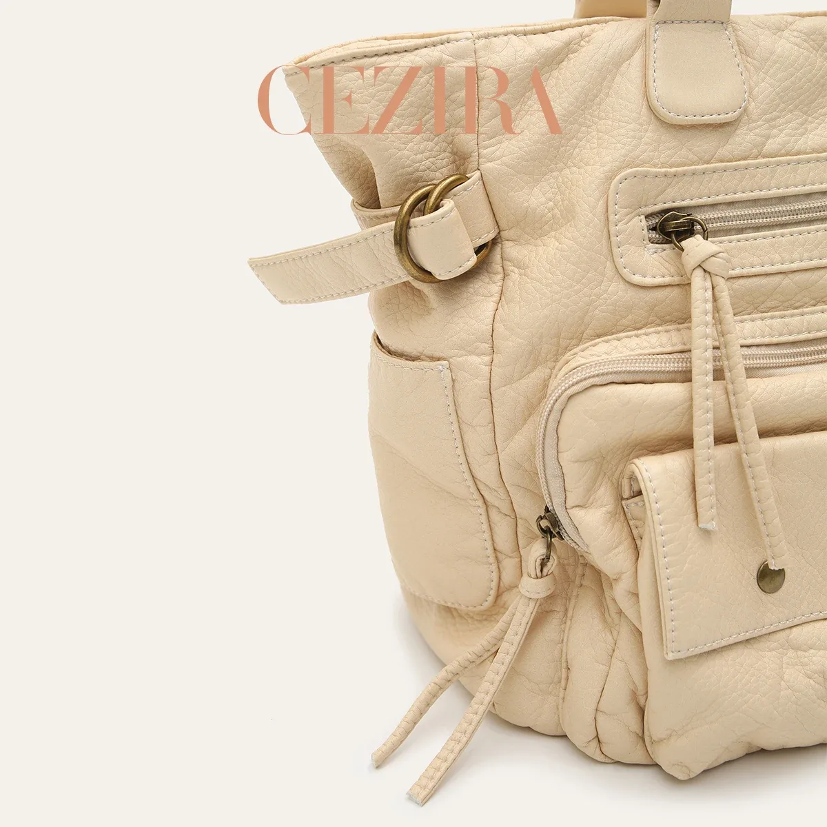 sac à main fourre-tout en cuir vegan pu délavé style rétro cr y2k, avec plusieurs poches et fermeture à glissière, sac à bandoulière pour femme, mode décontractée quotidienne.