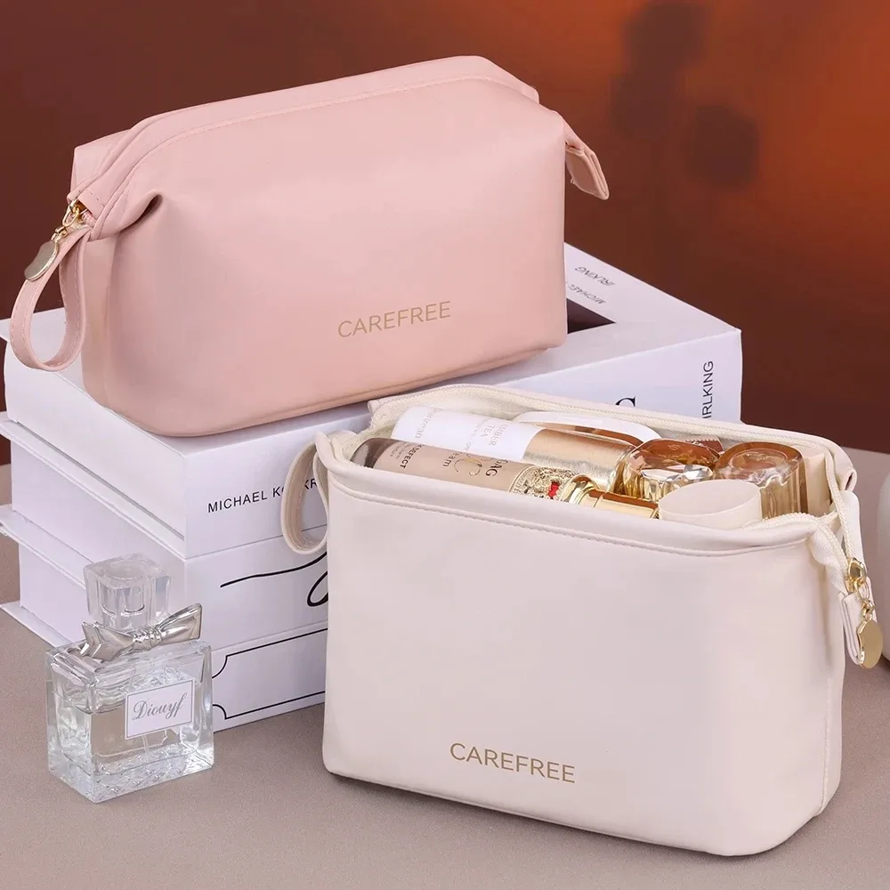 trousse de maquillage à main pour femmes, sac à cosmétiques de voyage de grande capacité, trousse de toilette portable pour voyages d'affaires, organization de cosmétiques