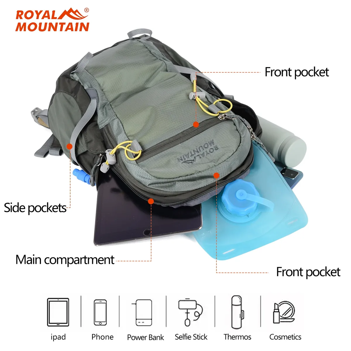 sac à dos décontracté unisexe léger 20l/30l en tissu résistant à l'eau avec compartiment pour ordinateur portable et housse de pluie