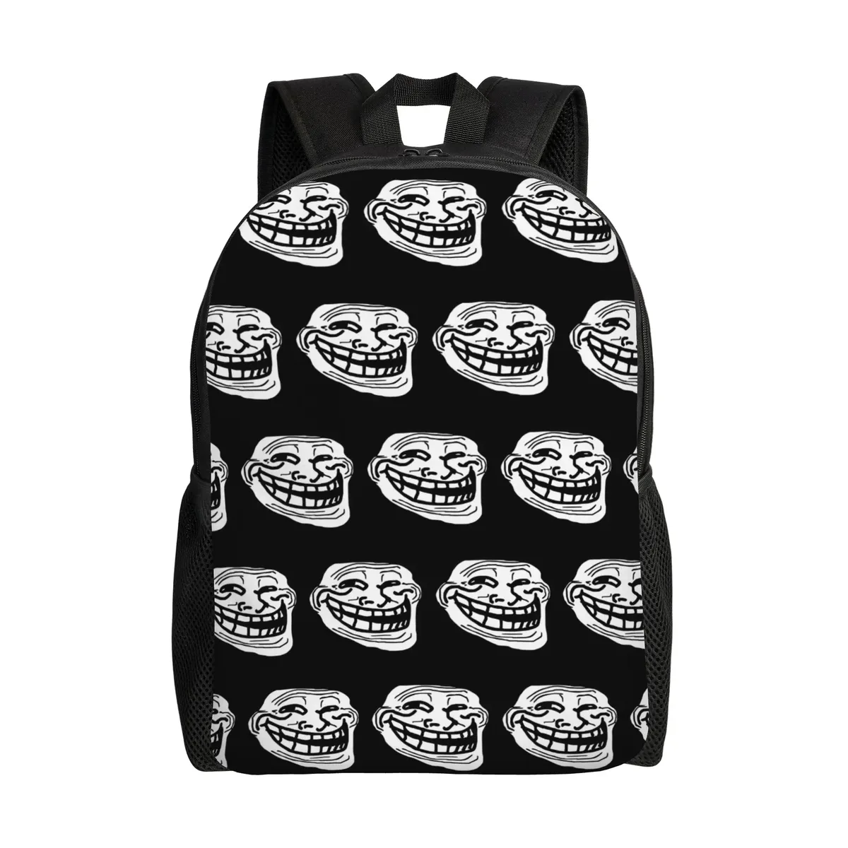 sac à dos personnalisé trollface amusant pour ordinateur portable, sac à dos basique pour femmes et hommes, sac à dos pour l'école, le collège, l'université, sac de dessin animé