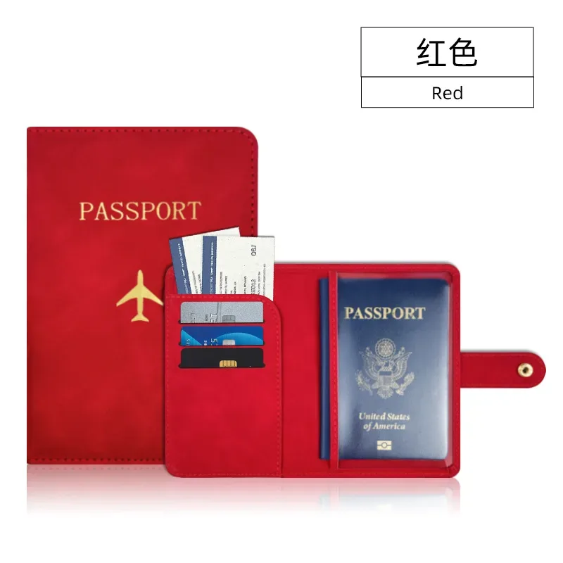couverture de passeport à loquet d'avion unisexe, couverture de passeport de voyage, porte-carte d'identité, porte-carte de crédit, porte-passeport, accessoires de voyage