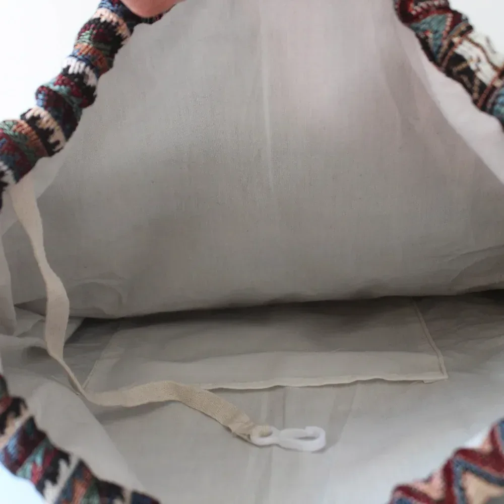 sac à dos en tissu pour femme 2026, style bohème chic, ethnique, tribal, ibiza, gypsy, aztec, doux, marron, avec cordon de serrage
