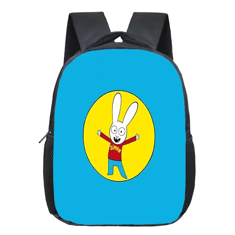 sac à dos scolaire simon super rabbit pour garçons et filles, motif dessin animé amusant, sac à dos enfant, sac à dos anime, sac à dos imprimé 3d, mochila