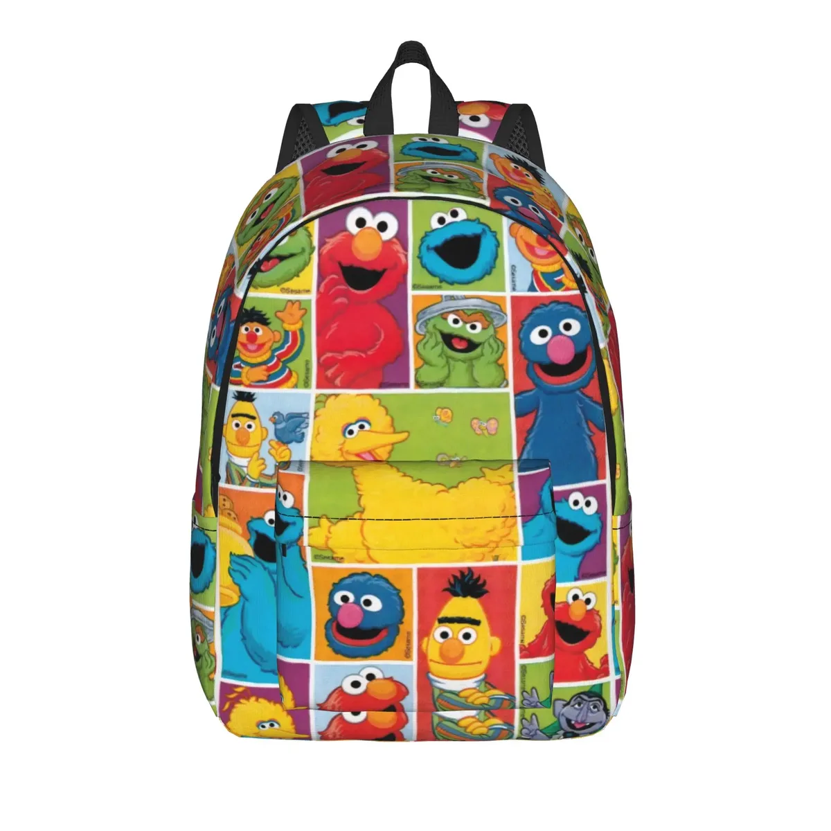 sac à dos décontracté sesames streets, durable, pour le lycée, la randonnée, les voyages, motif de faces cubiques, sac à dos de jour pour hommes et femmes, sacs en toile pour l'université