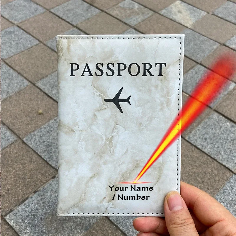 gravure laser personnaliser nom porte-passeport portefeuille de voyage étui à patten en marbre pour passeports couverture de passeport avec noms personnels
