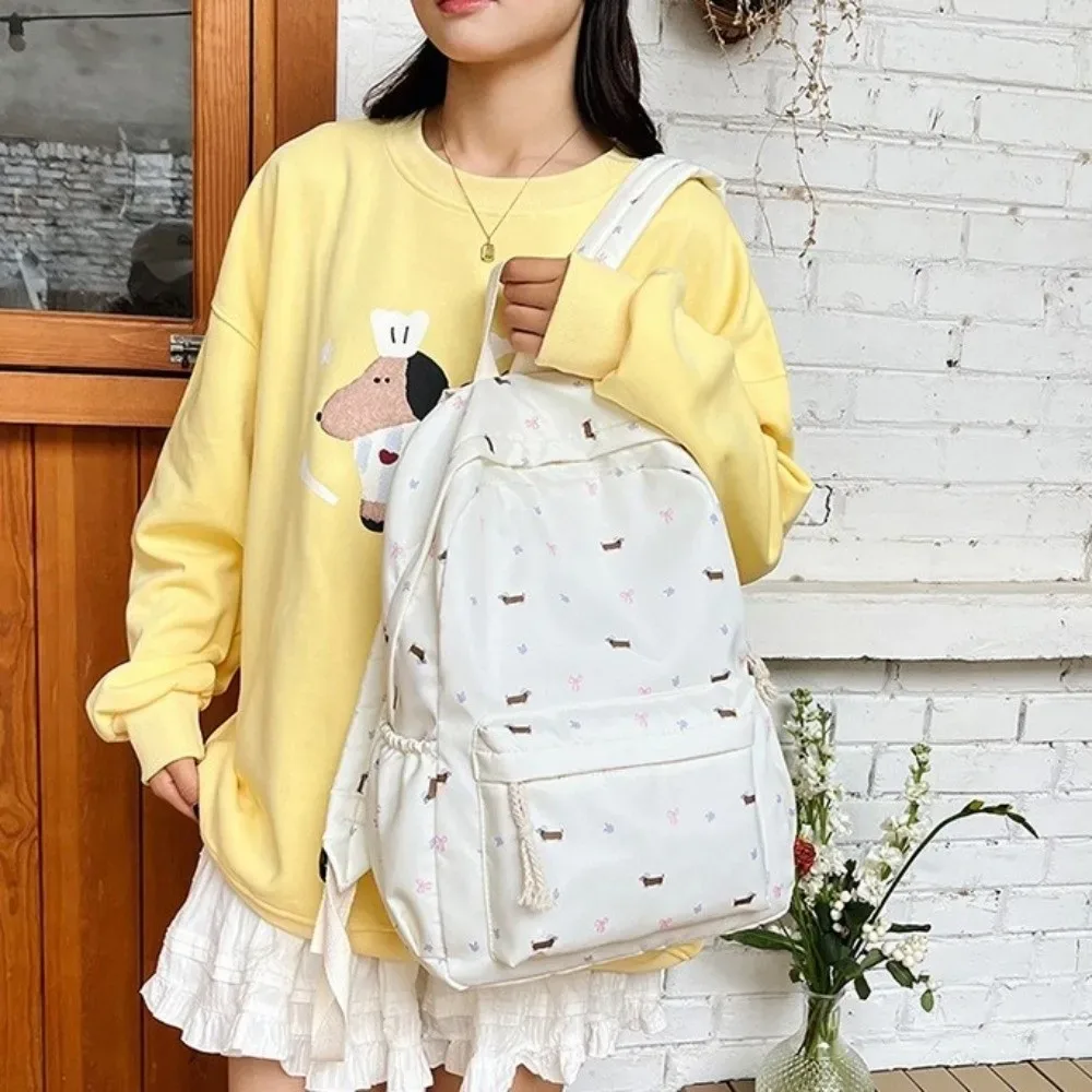 Sac à dos pour chien en nylon Kawaii, style coréen, grande capacité, sac d'école pour étudiants, sac de voyage, sac de rangement, sac à bandoulière, école