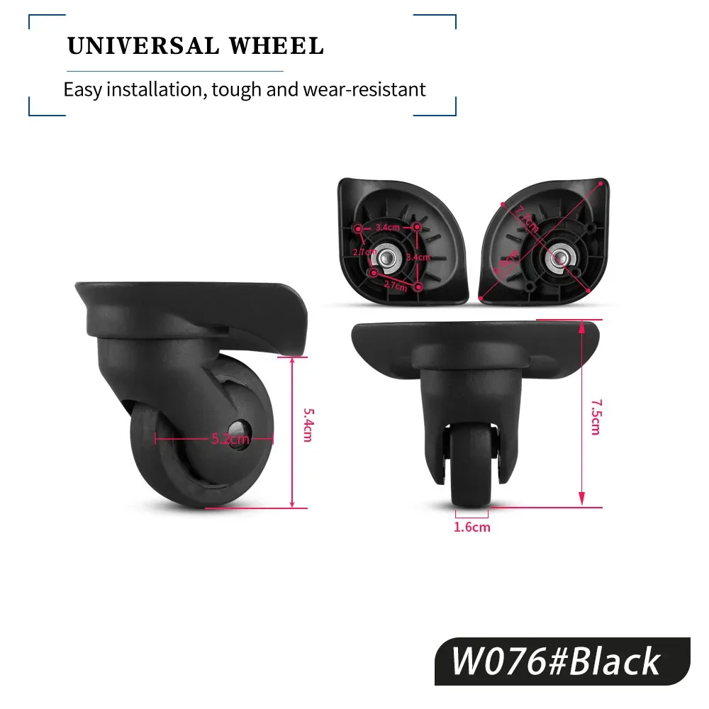 w068 w126 w076 w187 accessoires compatibles roue à bagages, valise combinée de roues universelles, bagages roulants, essentiels de voyage