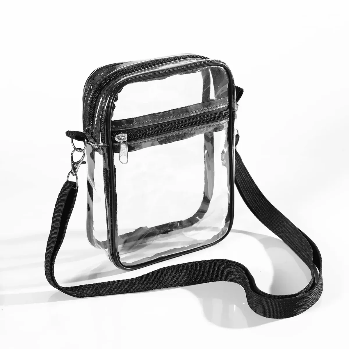 sac à bandoulière transparent pour femme, approuvé pour les stades, sac à main transparent en pvc pour concert, sac à bandoulière simple avec poche avant, sac à main décontracté