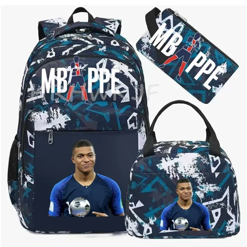 sac à dos pour ordinateur portable m-mbappes, pour femmes et hommes, sacs à dos décontractés pour le sport et le football, sac à dos oxford pour femmes, sac d'école pour hommes, sac de voyage, mochilas 3 pièces