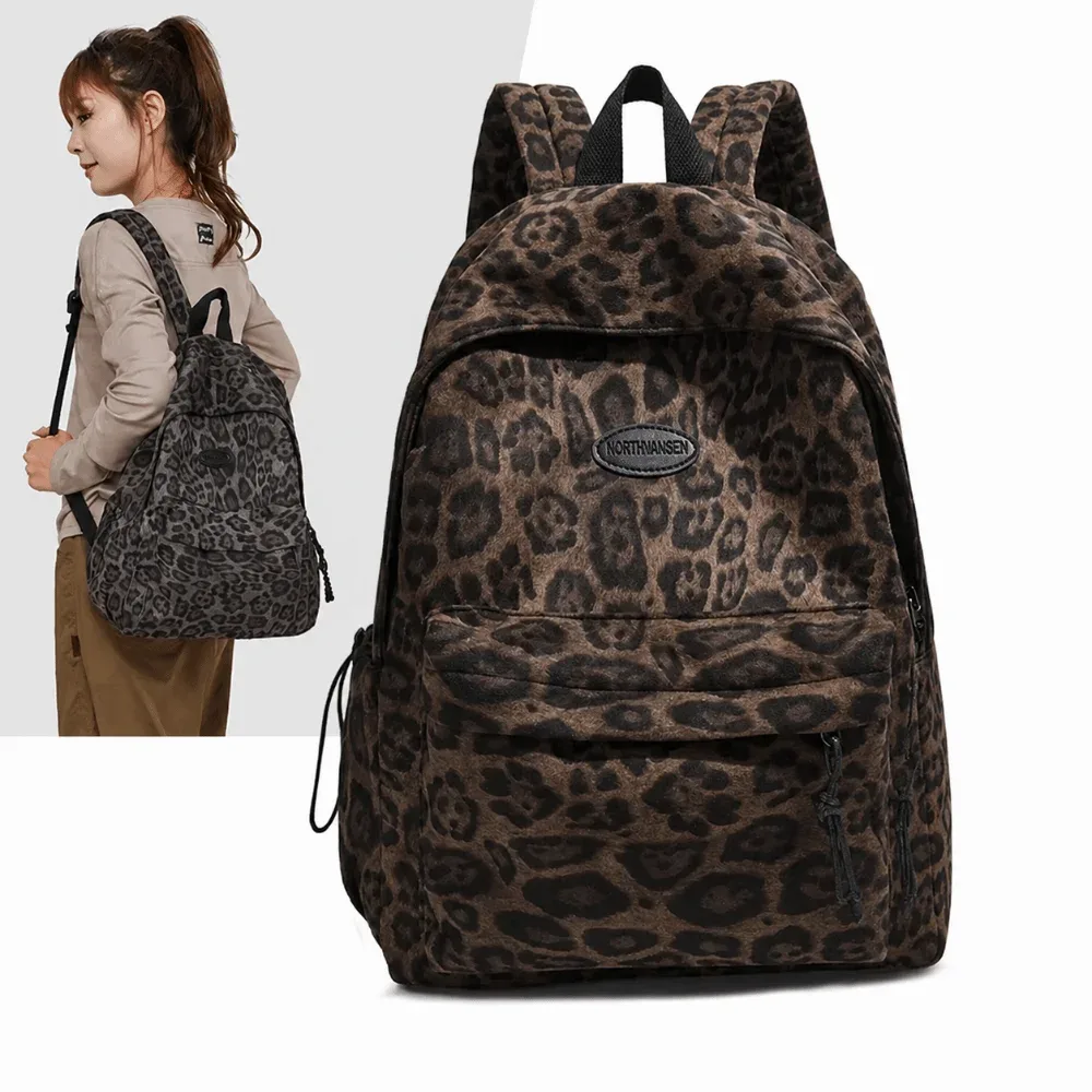 sac à dos pour ordinateur portable imprimé léopard, grande capacité, multi-poches, cartable pour étudiants, sac de voyage oxford pour adolescentes