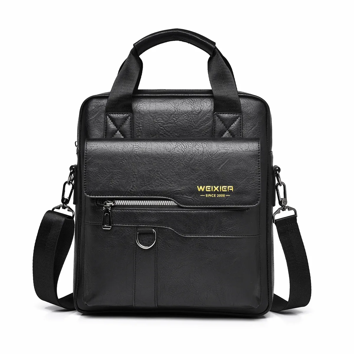 sac à bandoulière imperméable pour homme, en cuir pu, sacoche d'affaires pour ordinateur portable, grande capacité, sac pour ordinateur
