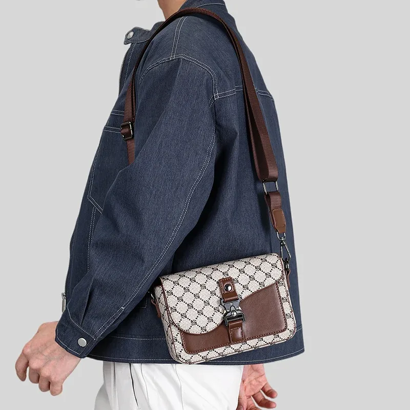 sac bandoulière élégant pour homme haut de gamme en cuir pu, sac à bandoulière minimaliste pour affaires, parfait pour les trajets quotidiens et les voyages