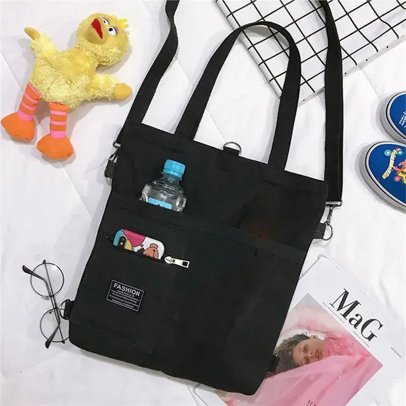sac à main à bandoulière en toile pour femmes, sac fourre-tout pour le travail, shopper féminin, mode simple, qualité, designer coréen lancé, haut à dos