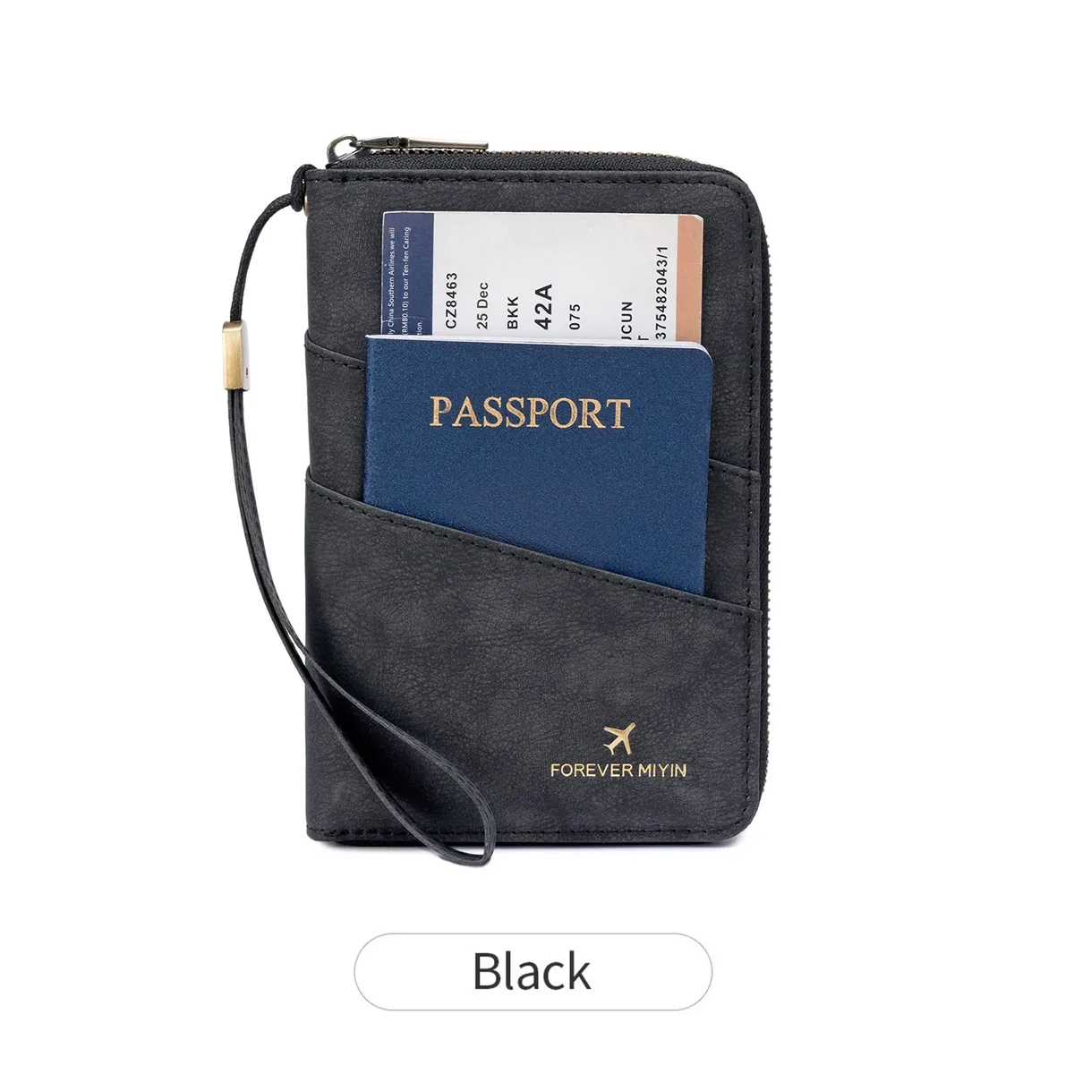 porte-passeport multifonctionnel antivol rfid pour femme, sac de rangement portable à fermeture éclair, porte-passeport avec poche cachée pour airtag