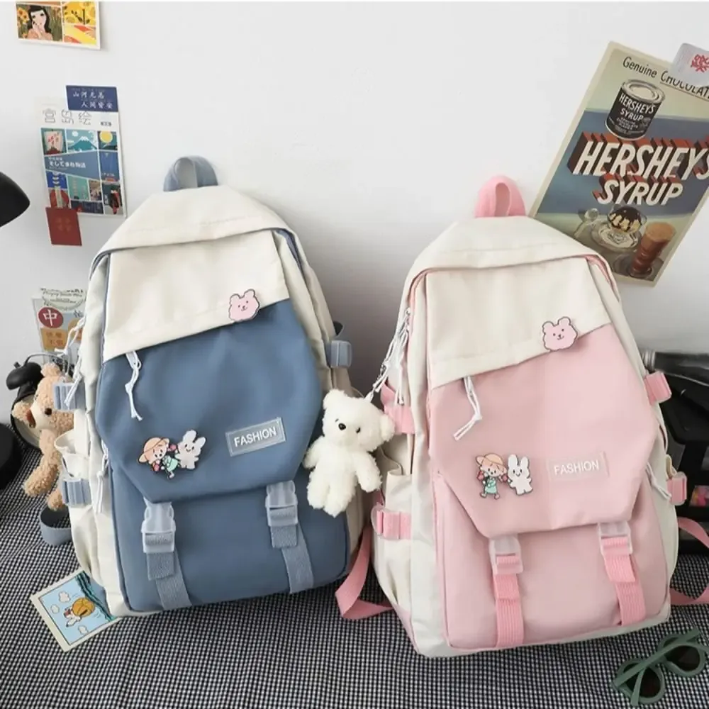 sac à dos multifonctionnel en nylon imperméable de grande capacité, cartable d'école pour garçon et fille