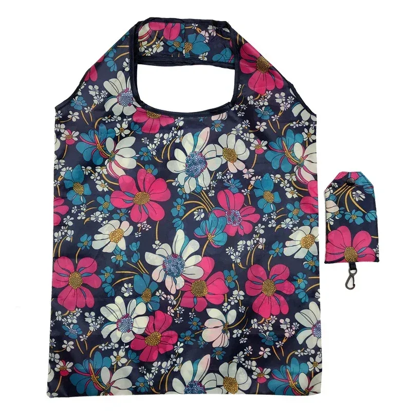 ‌ sac à main fourre-tout écologique pliable imprimé à la mode – sac de voyage et d'épicerie de grande capacité avec pochette ‌ ‌   sacs à provisions