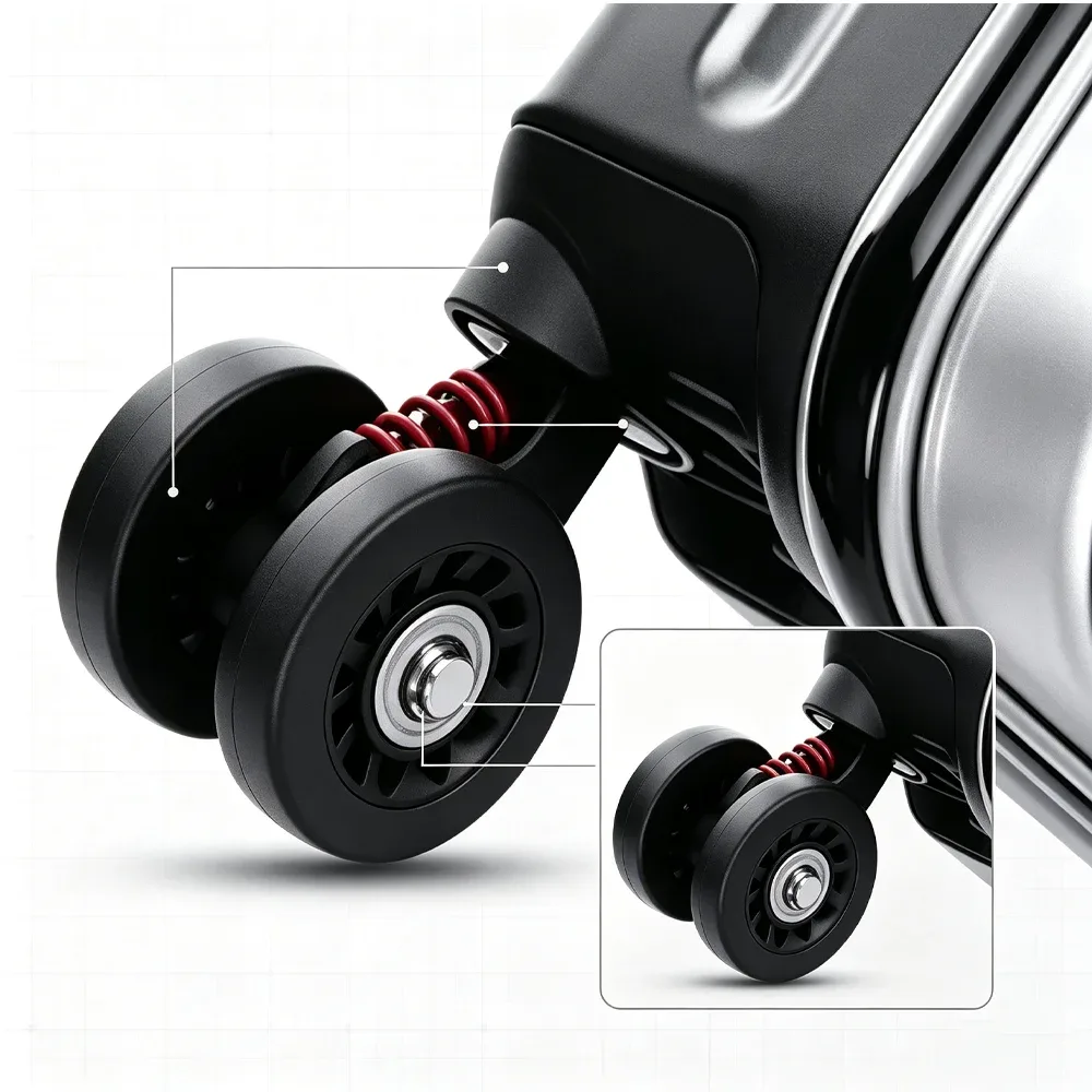 roues de remplacement universelles pour valises de voyage américaines, roulettes silencieuses pour bagages, chariot de voyage, rotation à 360 degrés