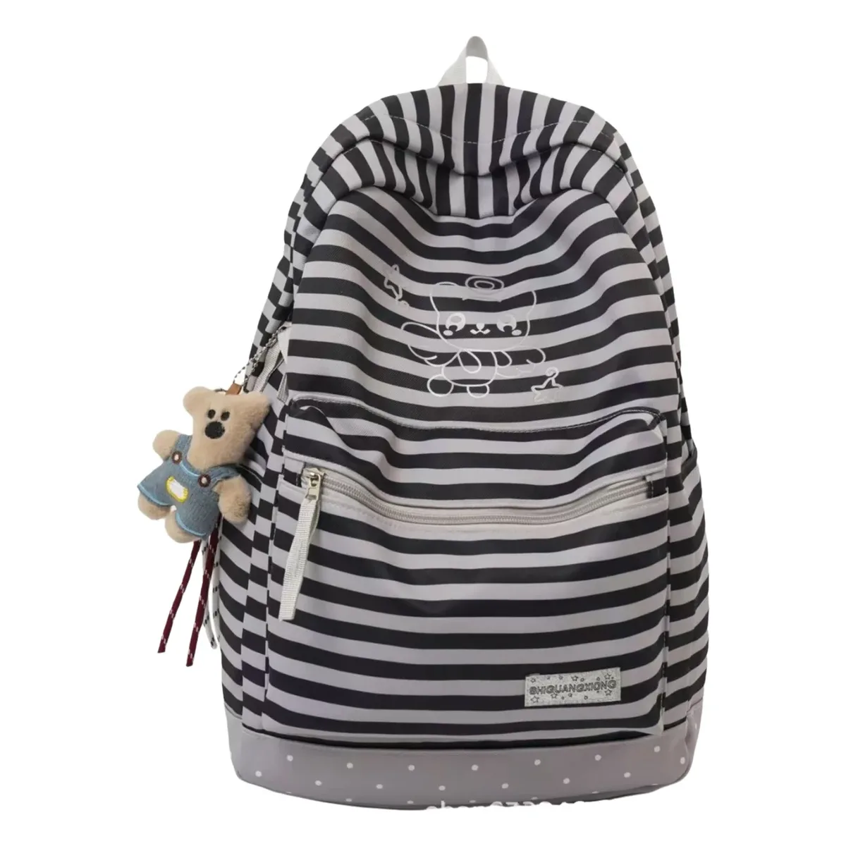 nouveau sac à dos à rayures tendance, unisexe, en nylon, adapté à l'école et à l'éducation, capacité 20-35l, léger, 14 pouces