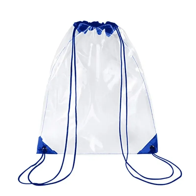 sac à dos transparent avec cordon de serrage 33x43cm, fourre-tout de sport pour l'école, nouvelle collection