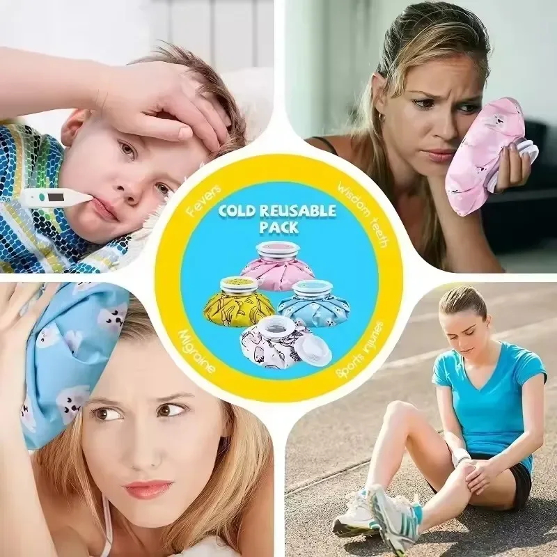 sac de compression chaud et froid à motif de dessin animé mignon pour usage répété, idéal comme bouillotte domestique ou pour le refroidissement physique après l'exercice