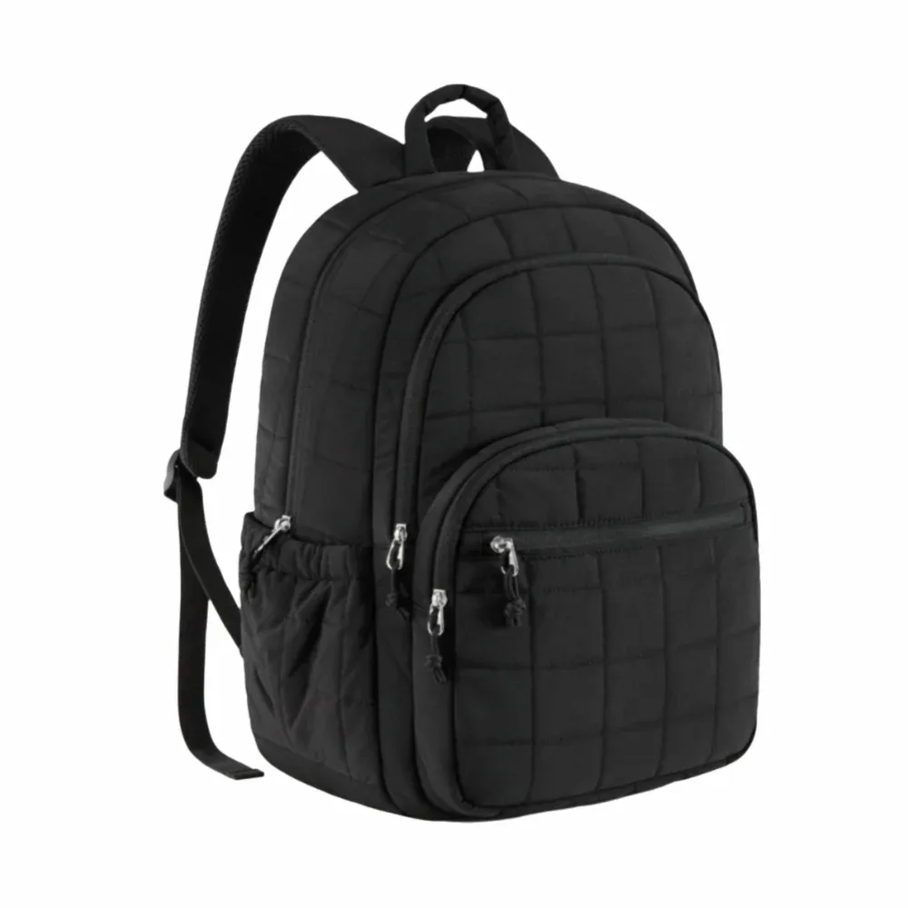 sac à dos de voyage unisexe créatif, matelassé à carreaux, tendance, pour étudiants, sac d'école durable, couleur unie, sac à bandoulière de voyage à motif de dessin animé