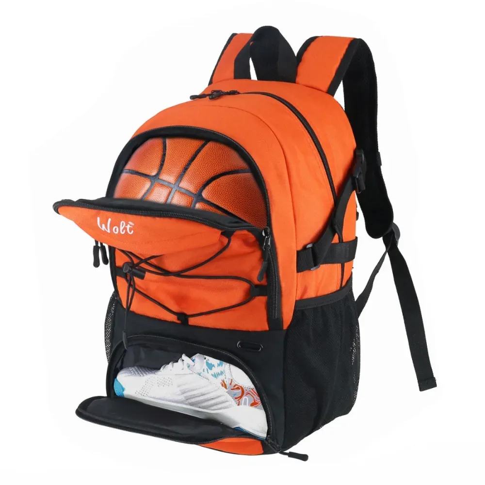 sac à dos de basket-ball de grande capacité, compartiment pour chaussures, porte-balle séparé, sac à dos de ballon de football, sac de sport respirant et étanche