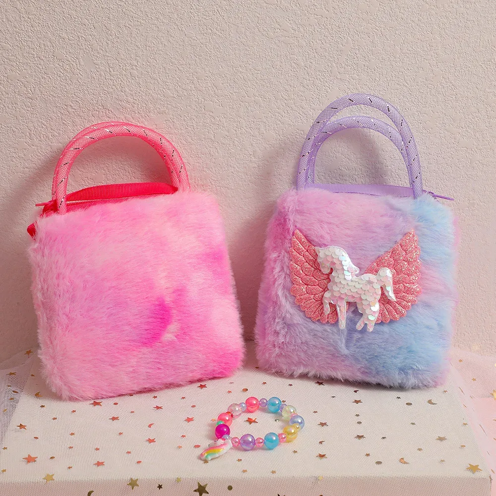 mini sacs à main licorne de dessin animé pour petites filles, petit sac de rangement pour enfants, portefeuille, cadeaux de fête d'anniversaire
