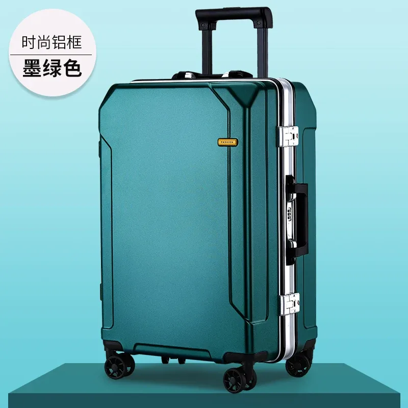 valise à roulettes avec cadre en aluminium pour hommes et femmes, bagages de voyage, petite cabine, 24 po, 20 po, tendance de la mode, nouveau