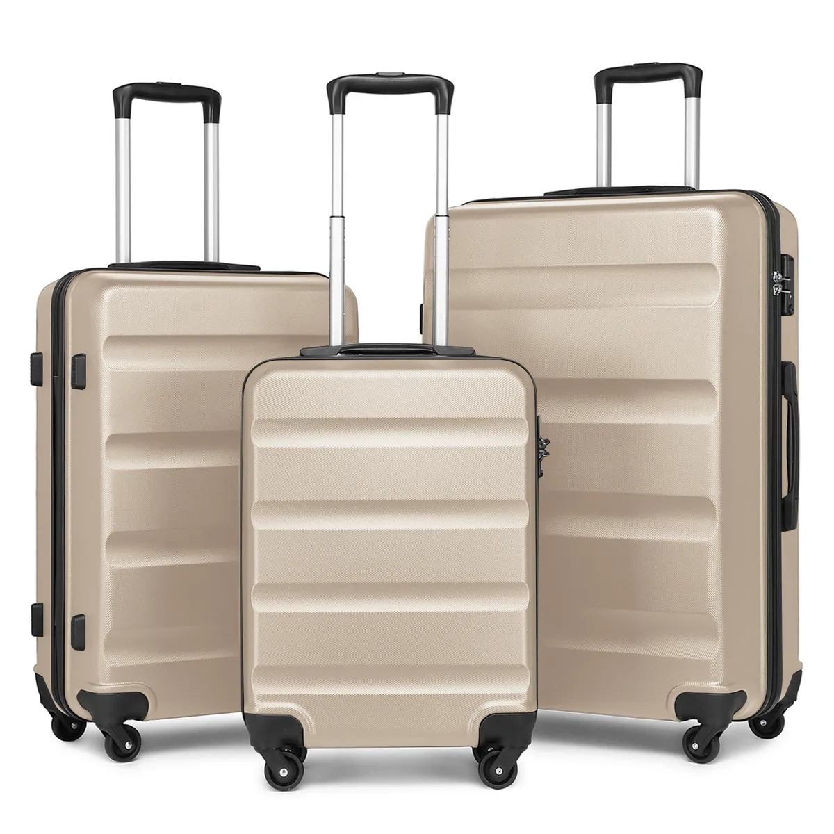 kono ensemble de 3 valises rigides avec serrure tsa et 4 roues multidirectionnelles | ensemble 19/24/28 pouces, valise à roulettes robuste pour voyages professionnels et loisirs