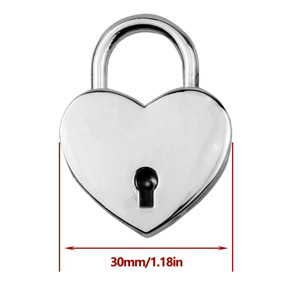 cadenas serrure tsa métal forme cœur poignée circulaire argent doré noir clé correspondante usage voyage stockage