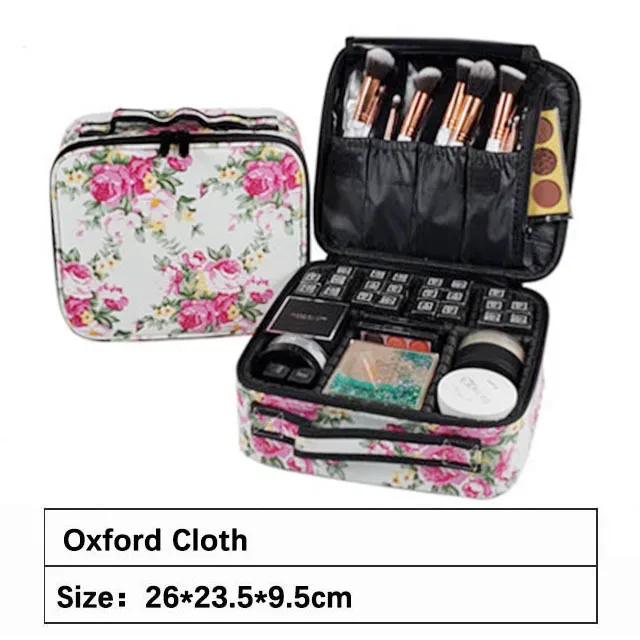 trousse de maquillage professionnelle de marque féminine, organisateur de cosmétiques d'esthéticienne à la mode, boîte de rangement, valise à outils pour ongles, sac de maquillage pour femmes