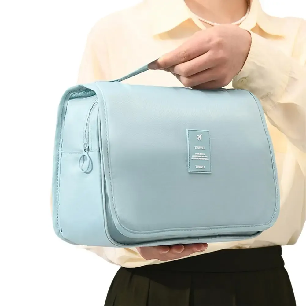 Trousse de Toilette de Voyage Imperméable de Haute Qualité pour Femmes, Organisateur de Maquillage avec Crochet de Salle de Bain, Pochette de Rangement