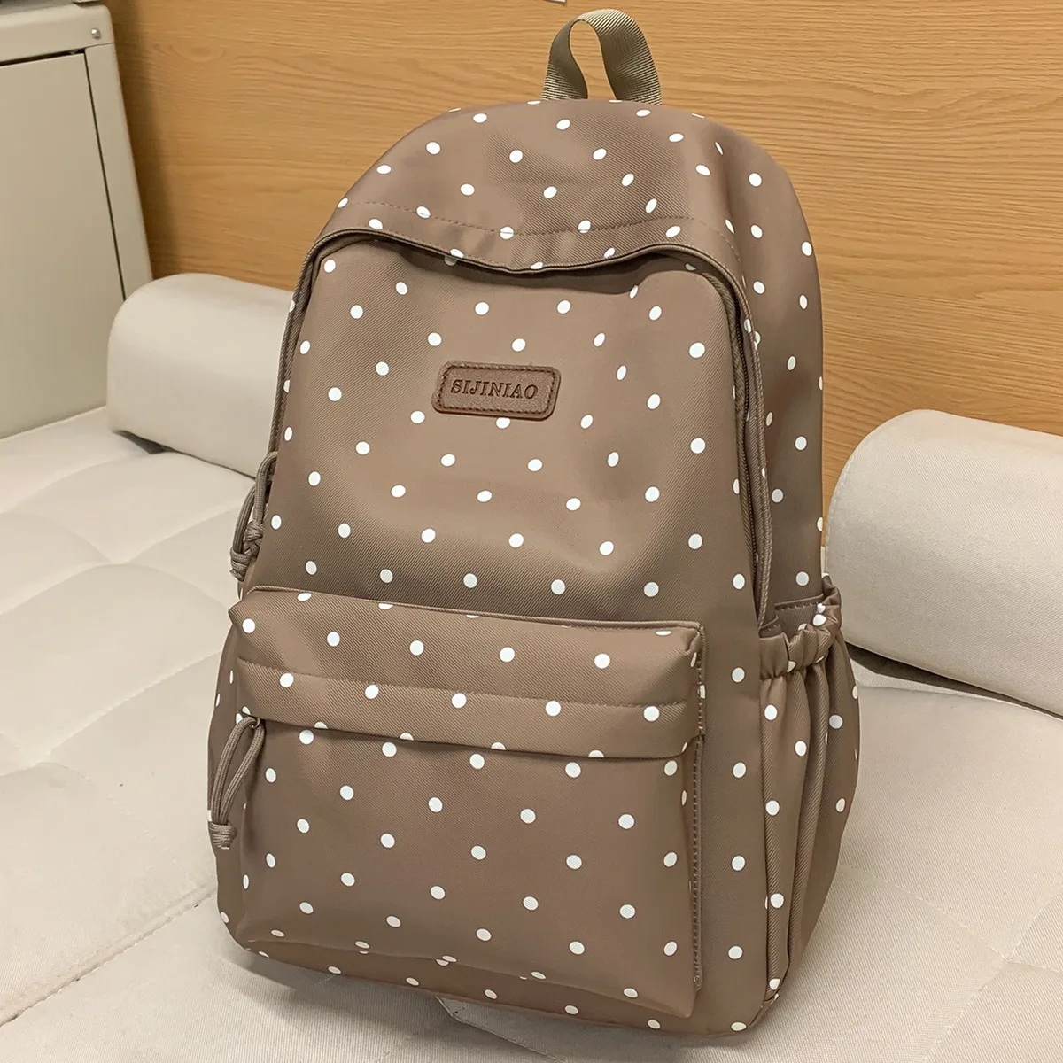 sac à dos de voyage mignon à pois, grande capacité, léger, sac à livres, sac pour ordinateur portable pour les étudiantes du primaire et du collège