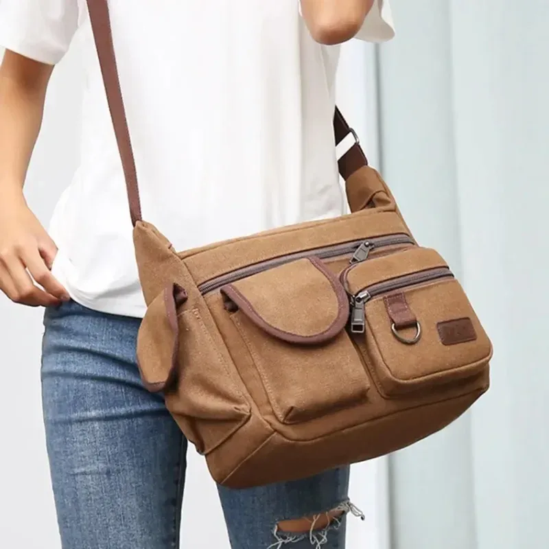sac à bandoulière en toile pour homme, sac messager de luxe, sac fourre-tout décontracté unisexe, sac de voyage, sac bandoulière de haute qualité, sac de poitrine
