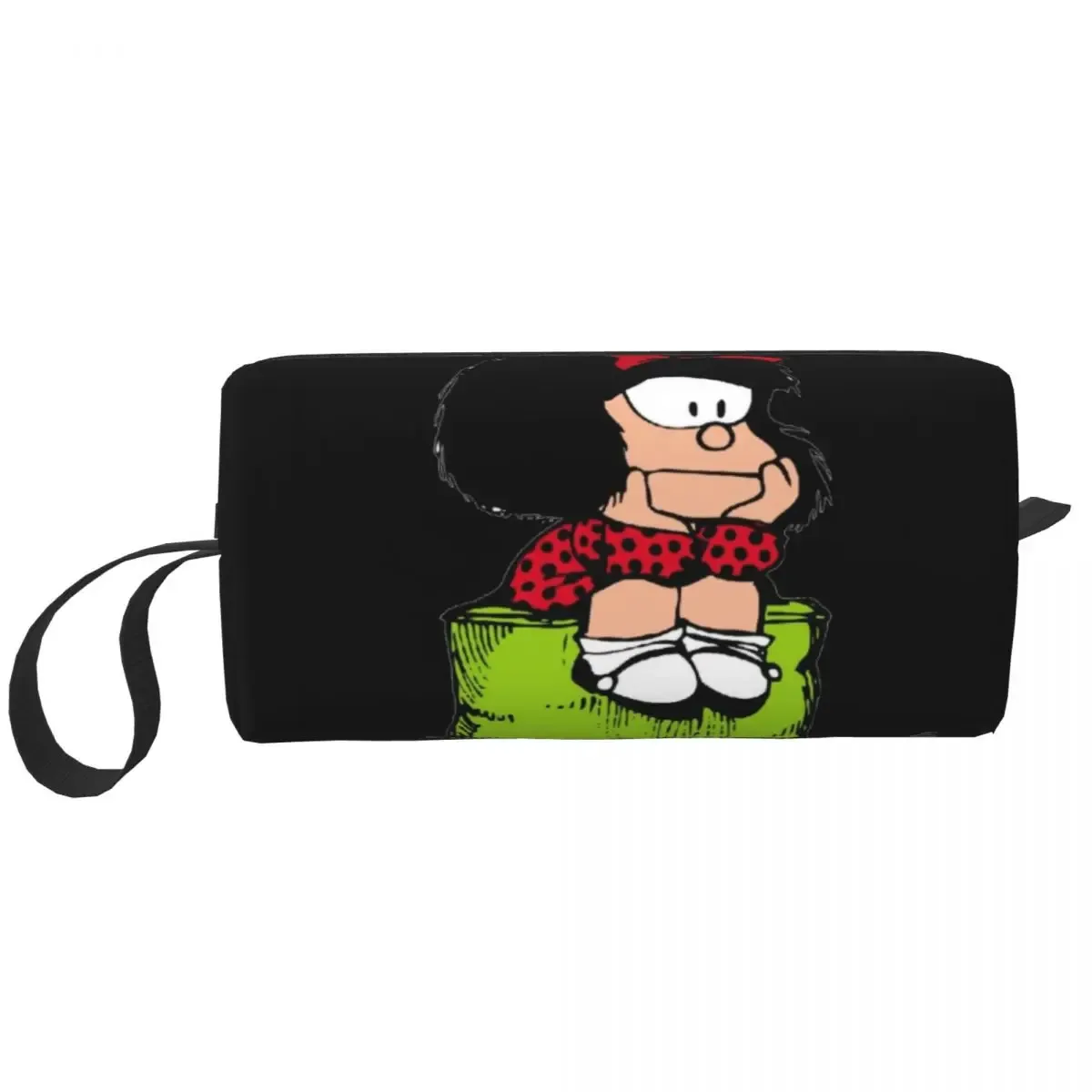 sac de maquillage personnalisé mafalda ballon coeur femmes voyage organisateur cosmétique mode quino manga dessin animé stockage trousses de toilette