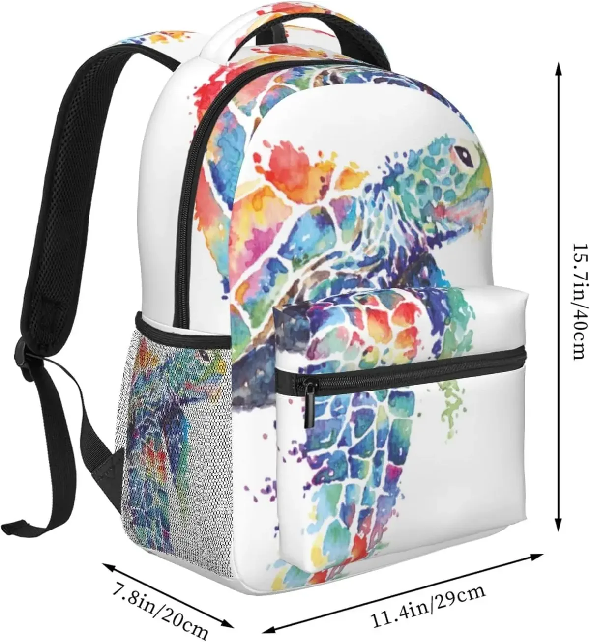 sac à dos d'interconnexion de tortue colorée pour hommes et femmes, sac à dos léger pour ordinateur portable, cartable universitaire, sac à dos de voyage décontracté