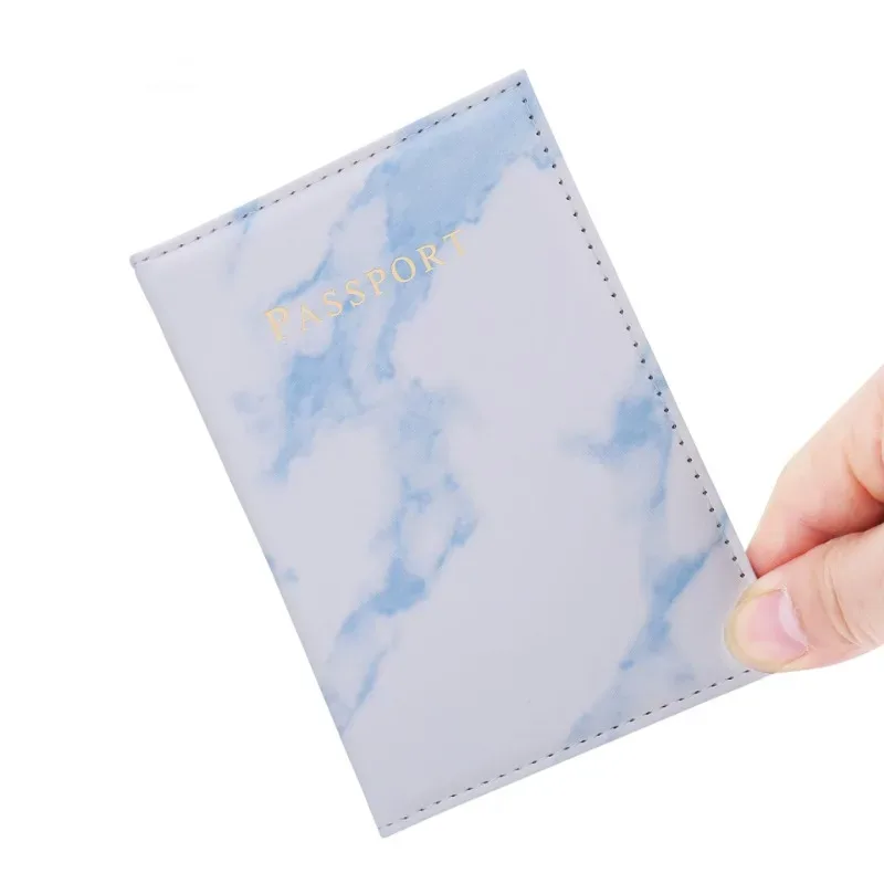 étui porte-passeport en marbre, accessoires de voyage, couverture d'identité pour femmes et hommes, couverture de passeport pour carte bancaire, étui portefeuille d'affaires, pochette
