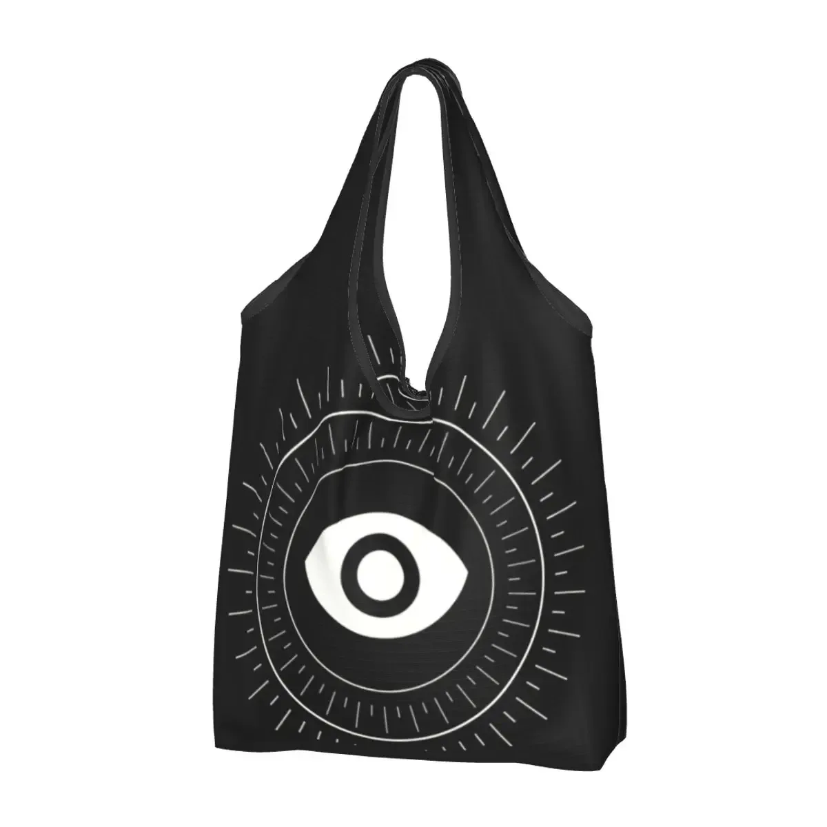 sac à provisions réutilisable personnalisé crow moon pour femme, sac fourre-tout portable, halloween, sorcière effrayant, sacs d'épicerie