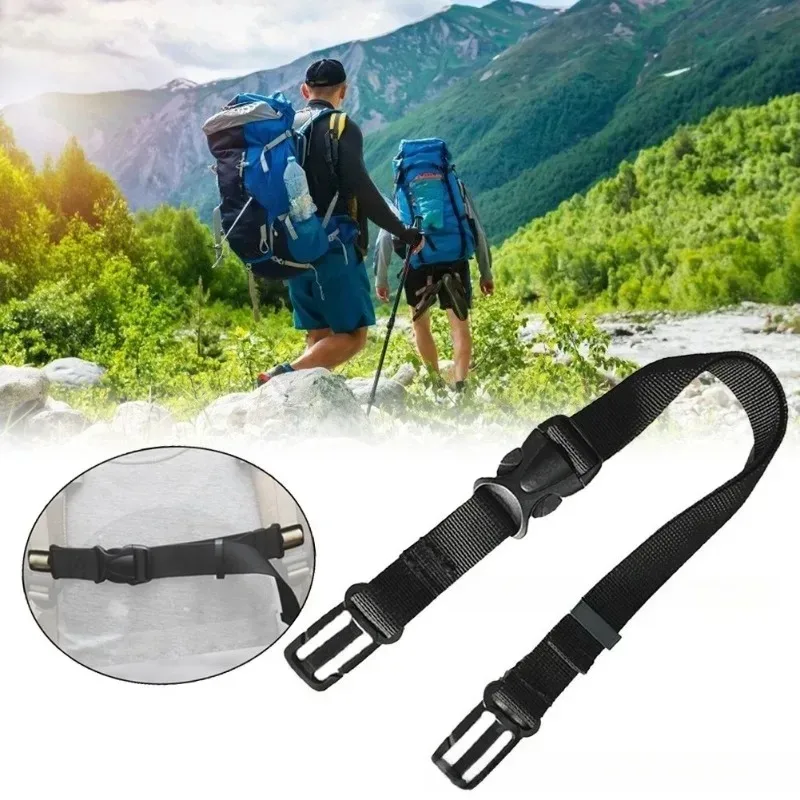 sangle de poitrine réglable pour sac à dos, ceinture de fixation antidérapante pour épaule, sangle de connexion pour bagages et valises avec boucle à dégagement rapide