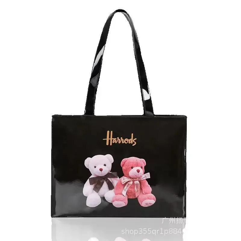 sac fourre-tout imperméable en pvc à imprimé cartoon pour femmes, sac à main décontracté et portable, sac pour le shopping, les trajets quotidiens et l'utilisation quotidienne en extérieur. ﻿