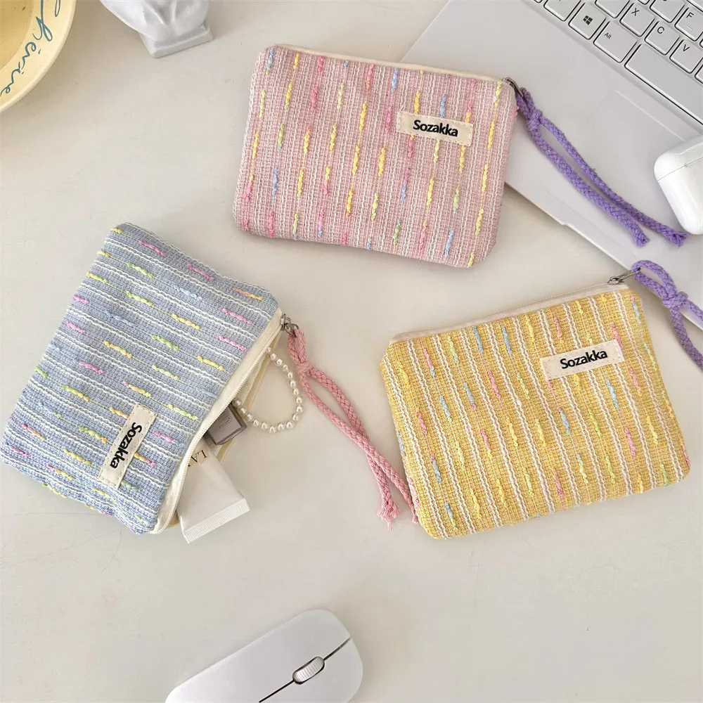 kawaii petit voyage cosmétique rouge à lèvres écouteur câble de données sac de rangement sac à main femmes portable mini maquillage sacs à main portefeuille pochette sac